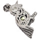 925 Silver Peridot Gemstone Parrot Bird Of Paradise Sterling Pendant, 1 1/8"
