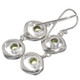 925 Silver Green Peridot Hoops Sterling Dangle Drop Earrings, 13/16"