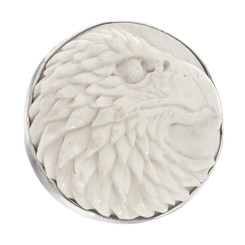925 Silver Bald Eagle Head Bison Bone Sterling Adj Sz 6 Ring