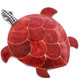 925 Silver Red Coral Sterling Turtle Pendant & Brooche, 1 1/4"