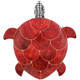 925 Silver Red Coral Sterling Turtle Pendant & Brooche, 1 1/4"