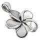 925 Silver Plumeria White Oyster Mother of Pearl Shell Sterling Pendant, 1 1/4"