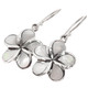 925 Silver Plumeria Styled White Mother of Pearl Shell Sterling Earrings, 3/4"