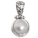 925 Silver Dainty South Sea Cultured White Mabe Pearl Sterling Pendant, 7/8"