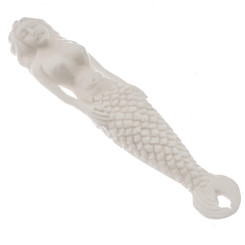 Mermaid Hand Carving Bison Bone Bead Focal Cab Cabochon, 2 5/8"
