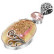 925 Silver Pink Quartz Pink Azalea Titanium Druzy Drusy Pendant, 2 1/4"
