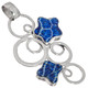 925 Silver Star Blue Sponge Coral Sterling Pendant, 1 3/4"