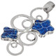 925 Silver Star Blue Sponge Coral Sterling Pendant, 1 3/4"