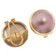 925 Silver Large Mauve Mabe Pearl Vermeil Gold Plated Omega Post Earrings 13/16"