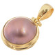 925 Silver Very Large 18mm Mauve Mabe Pearl Vermeil Gold Plated Pendant, 1 3/8"