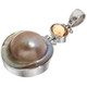 925 Silver Natural Citrine South Sea Cultured Blister Mabe Pearl Pendant, 1 3/4"