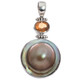 925 Silver Natural Citrine South Sea Cultured Blister Mabe Pearl Pendant, 1 3/4"