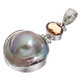 925 Silver Natural Citrine South Sea Cultured Blister Mabe Pearl Pendant, 1 3/4"