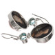 925 Silver South Sea Blister Mabe Pearl Blue Topaz Sterling Earrings, 1 1/4"