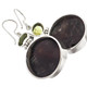 925 Silver South Sea Cultured Blister Mabe Pearl Green Peridot Earrings, 1 1/4"