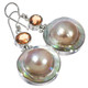 925 Silver South Sea Blister Mabe Pearl Citrine Sterling Earrings, 1 1/4"