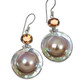 925 Silver South Sea Blister Mabe Pearl Citrine Sterling Earrings, 1 1/4"