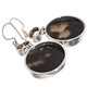 925 Silver South Sea Blister Mabe Pearl Citrine Sterling Earrings, 1 1/4"