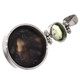 925 Silver Natural Peridot South Sea Cultured Blister Mabe Pearl Pendant, 1 3/4"