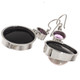 925 Silver South Sea Cultured Blister Mabe Pearl Amethyst Earrings, 1 1/4"