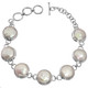 925 Silver Lusterous White Freshwater Coin Pearl Sterling Bracelet, 7"-8"