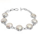 925 Silver Lusterous White Freshwater Coin Pearl Sterling Bracelet, 7"-8"