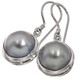 925 Silver Iridescent Luster South Sea Cultured Gray Mabe Pearl Earrings, 5/8"