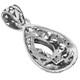 925 Silver Pear Teardrop Blue Topaz Scroll Filigree Sterling Pendant, 1 1/4"
