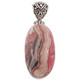 925 Silver Genuine Argentina Rhodochrosite Handmade Sterling Pendant, 1 5/8"