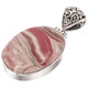 925 Silver Genuine Argentina Rhodochrosite Handmade Sterling Pendant, 1 1/2"