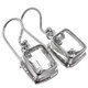 925 Silver Emerald Cut Crystal Quartz Sterling Earrings, 1"