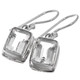925 Silver Emerald Cut Crystal Quartz Sterling Earrings, 1"
