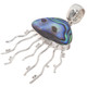 925 Silver Jellyfish New Zealand Paua Abalone Shell Sterling Pendant, 1 3/4"