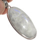 925 Silver Large Blue Flash Moonstone Bali Handmade Sterling Pendant, 2 1/8"