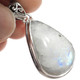 925 Silver AAA Blue Flash Moonstone Bali Handmade Sterling Pendant, 1 5/8"