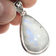925 Silver AAA Blue Flash Moonstone Bali Handmade Sterling Pendant, 1 5/8"