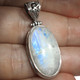 925 Silver AAA Blue Flash Moonstone Bali Handmade Sterling Pendant, 1 5/8"