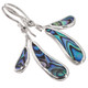 925 Silver Genuine Paua Abalone Shell Petal Sterling Drop Earrings, 3/4"