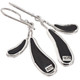 925 Silver Genuine Paua Abalone Shell Petal Sterling Drop Earrings, 3/4"