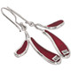 925 Silver Genuine Red Coral Petal Sterling Drop Earrings, 3/4"