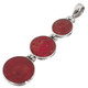 925 Silver Triple Cascading Natural Red Sponge Coral Sterling Pendant, 1 3/4"
