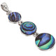 925 Silver Triple Cascading Paua Abalone Shell Sterling Pendant, 1 3/4"