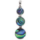 925 Silver Triple Cascading Paua Abalone Shell Sterling Pendant, 1 3/4"