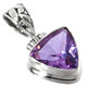 925 Silver 5ct Trillion Lavender Quartz Sterling Pendant, 1"