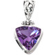 925 Silver 5ct Trillion Lavender Quartz Sterling Pendant, 1"