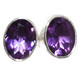 925 Silver Dainty Purple Natural Amethyst Sterling Post Stud Earrings, 3/8"