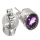 925 Silver Dainty Purple Natural Amethyst Sterling Post Stud Earrings, 3/8"