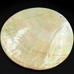 60mm Drilled Iridescent Goldlip Oyster Mother Of Pearl Shell Cab Bead, 2 1/2"