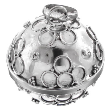 925 Silver Harmony Ball Chime Round Bali Handmade Sterling Pendant, 1"