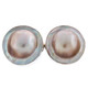 925 Sterling Silver Mabe Pearl In Shell Clip-On Earrings
